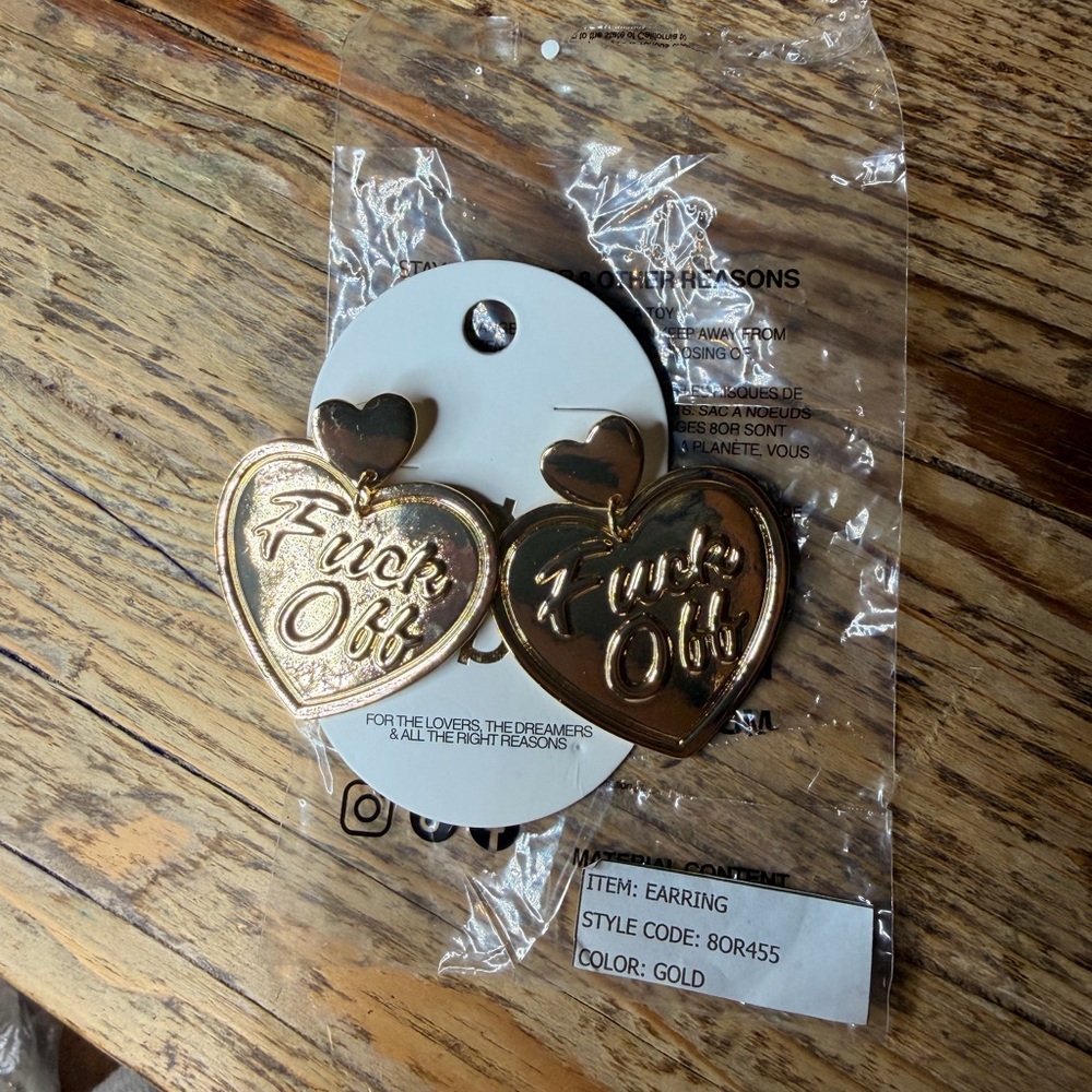 8 Other Reasons Gold Heart Earrings - Picture 2 of 4